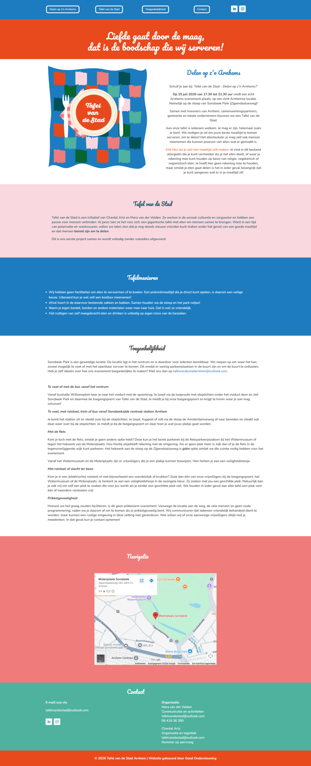 Website Tafel van de Stad Arnhem, gebouwd door Lidi Ruttenberg van Goed Ondersteuning